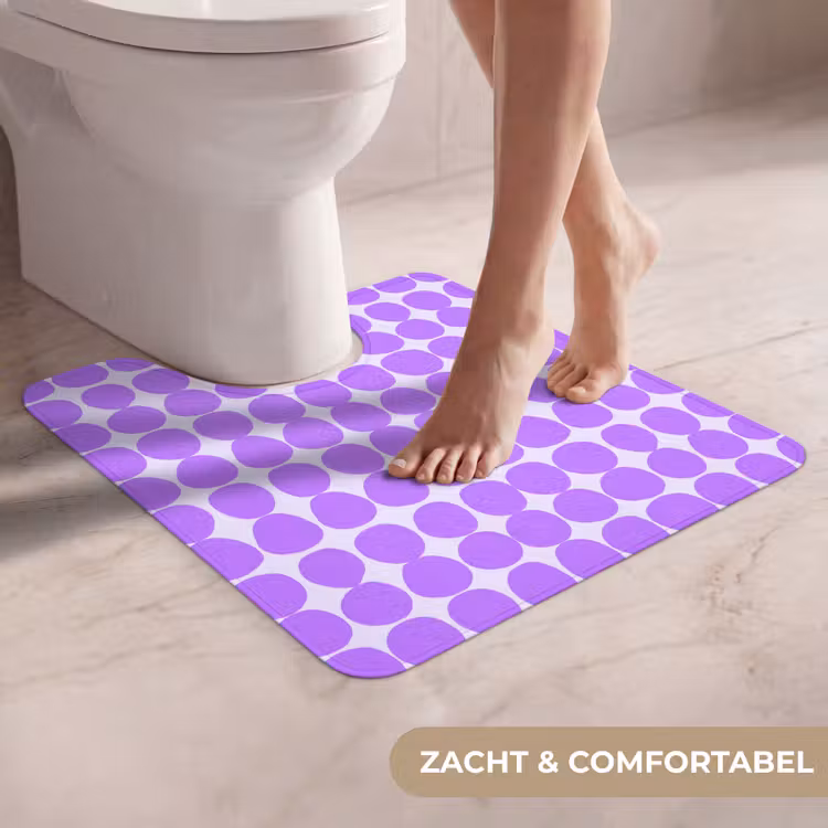 WC Mat - Paars - Geometrisch - Stippen - Polka Dot - Patroon — 5