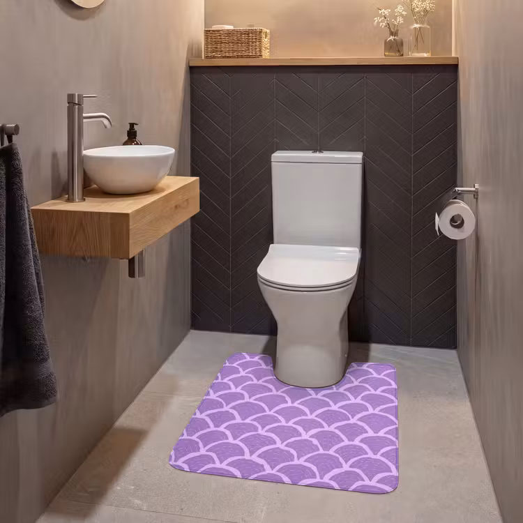 WC Mat - Paars - Schubber - Schelpen - Handgetekend - Patroon — 2