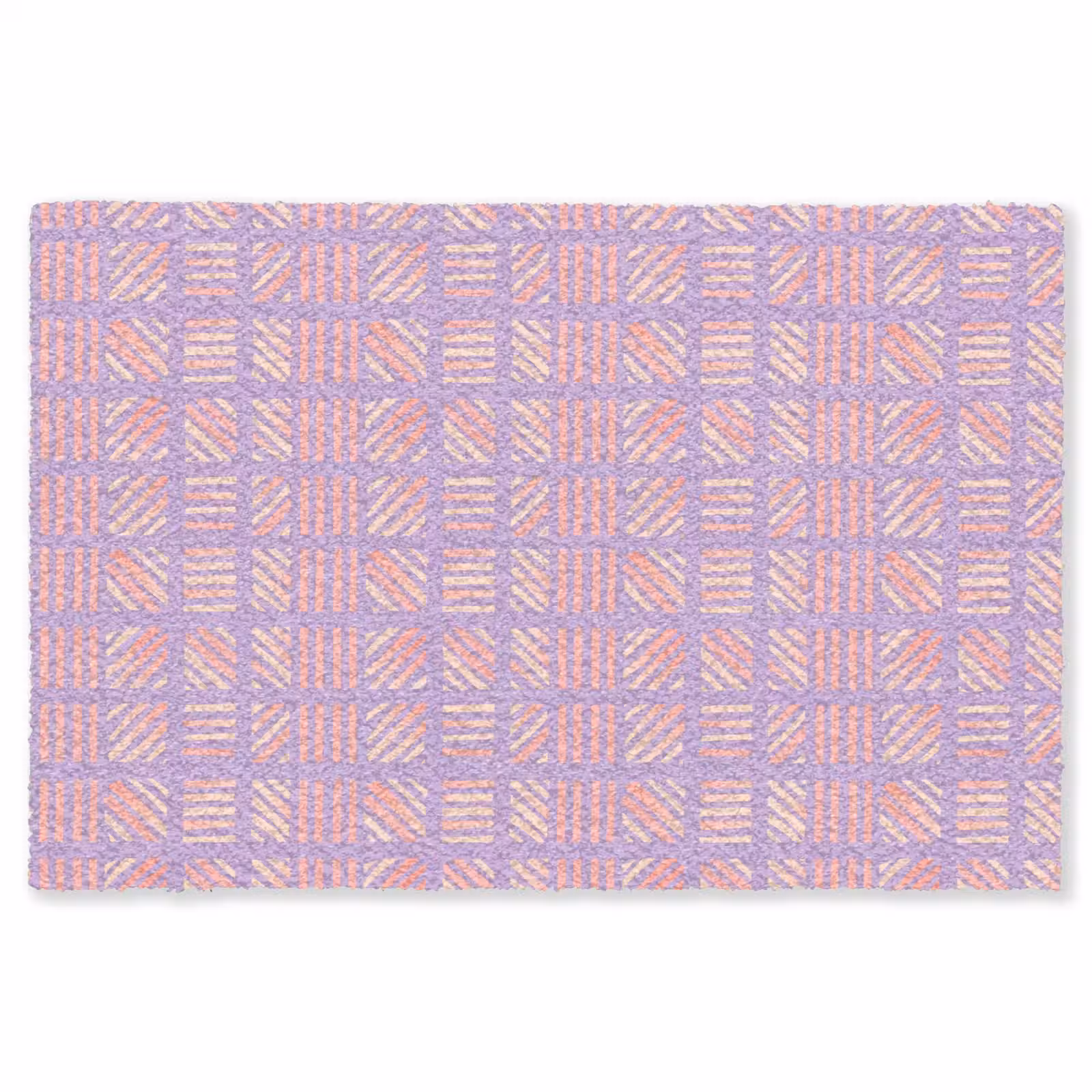 Vloerkleed - Paars - Roze - Geometrisch - Strepen - Blokken - Patroon — 1