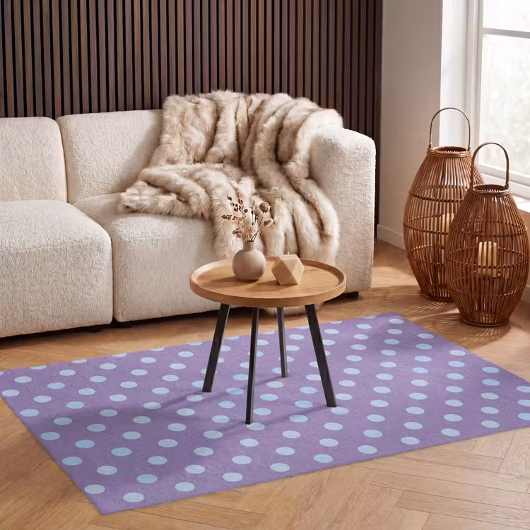 Vloerkleed - Paars - Blauw - Geometrisch - Stippen - Polka Dot - Patroon — 3
