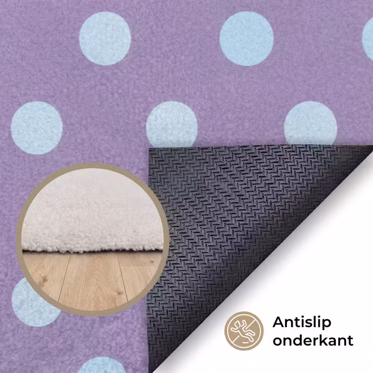 Vloerkleed - Paars - Blauw - Geometrisch - Stippen - Polka Dot - Patroon — 4