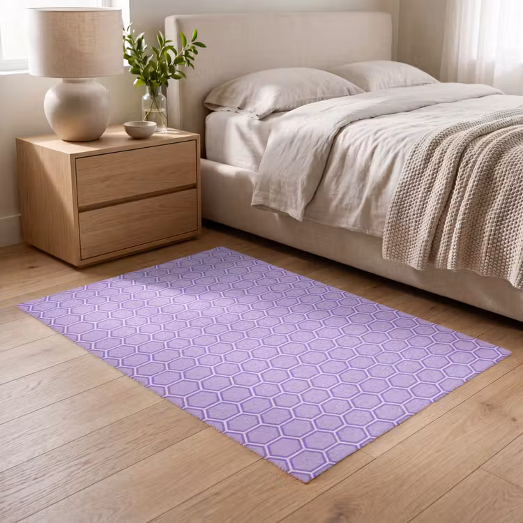 Vloerkleed - Paars - Geometrisch - Honeycomb - Bijenraat - Patroon — 5