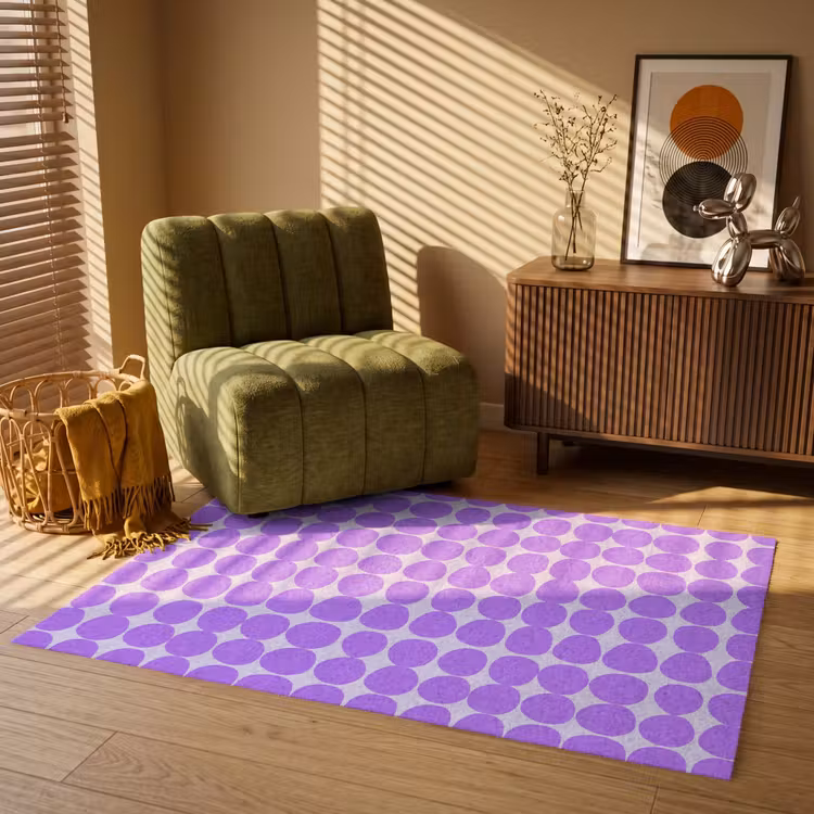 Vloerkleed - Paars - Geometrisch - Stippen - Polka Dot - Patroon — 2