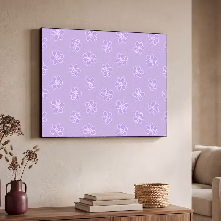Art frame - Lila - Botanisch - Bloemen - Handgetekend - Patroon — 7
