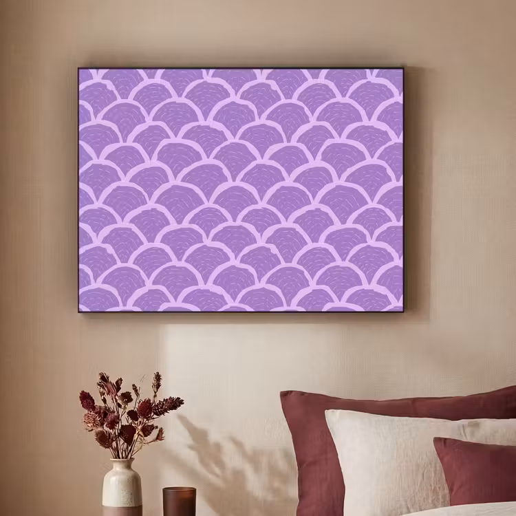 Art frame - Paars - Schubber - Schelpen - Handgetekend - Patroon — 3