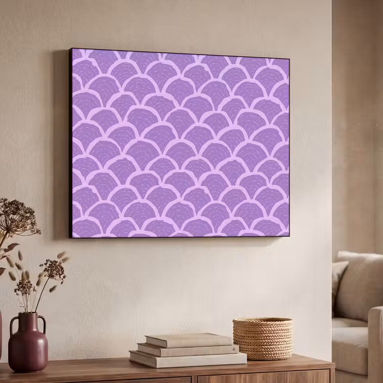 Art frame - Paars - Schubber - Schelpen - Handgetekend - Patroon — 7
