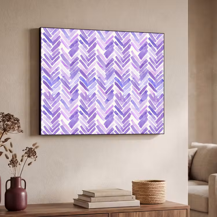 Art frame - Paars - Visgraat - Aquarel - Penseelstreken - Patroon — 7