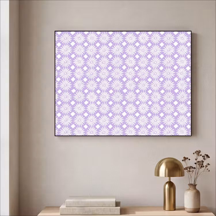 Art frame - Lila - Botanisch - Bloemen - Margrieten - Patroon — 5