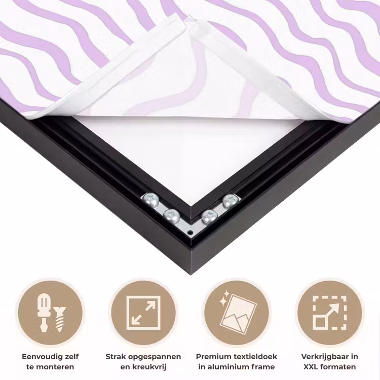 Art frame - Lila - Geometrisch - Golfjes - Lijnen - Patroon — 8