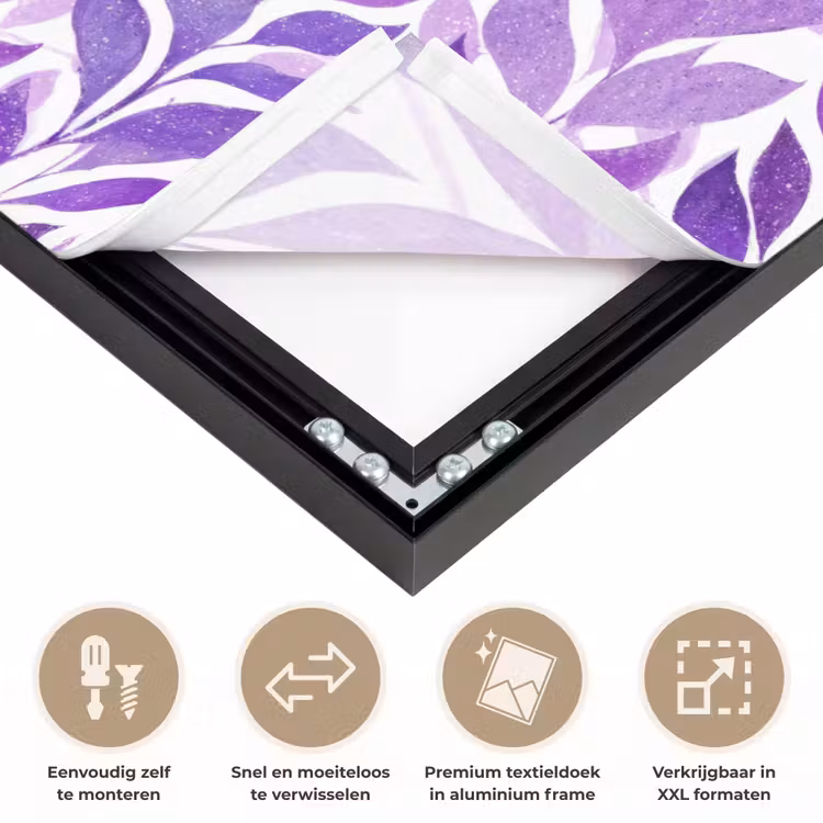 Art frame - Paars - Botanisch - Bladeren - Aquarel - Takken - Patroon — 4