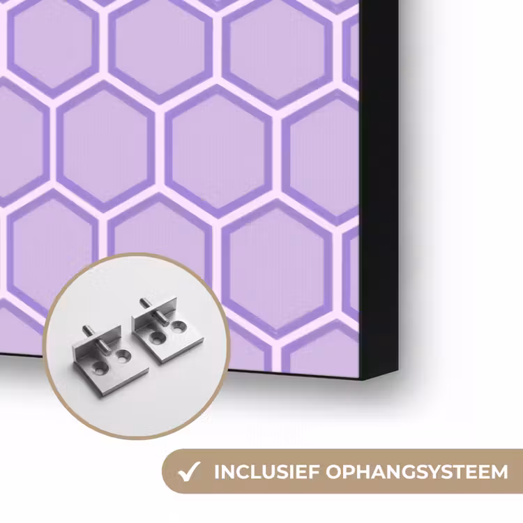 Art frame - Paars - Geometrisch - Honeycomb - Bijenraat - Patroon — 6
