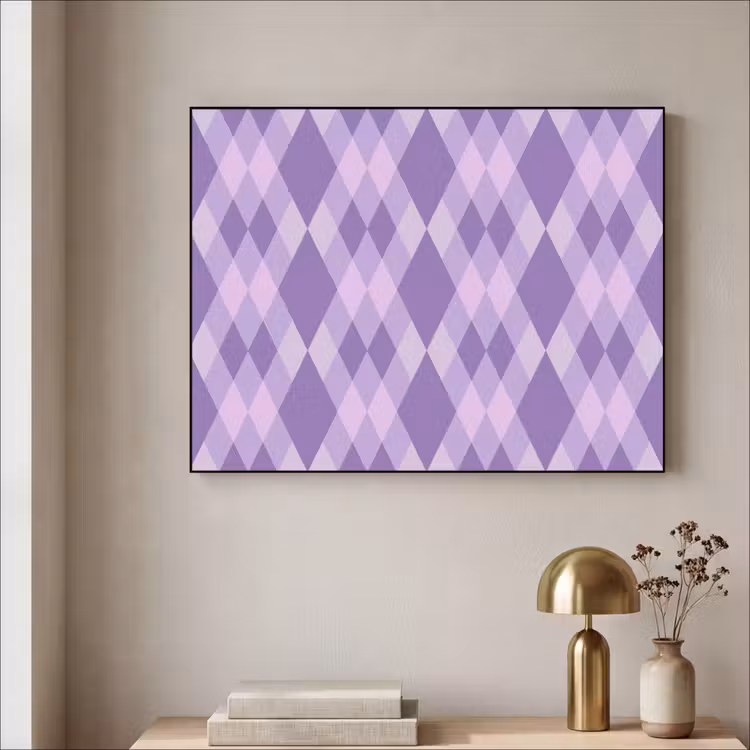 Art frame - Paars - Geometrisch - Ruiten - Argyle - Patroon — 5