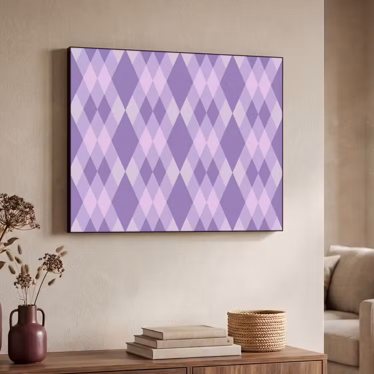 Art frame - Paars - Geometrisch - Ruiten - Argyle - Patroon — 7