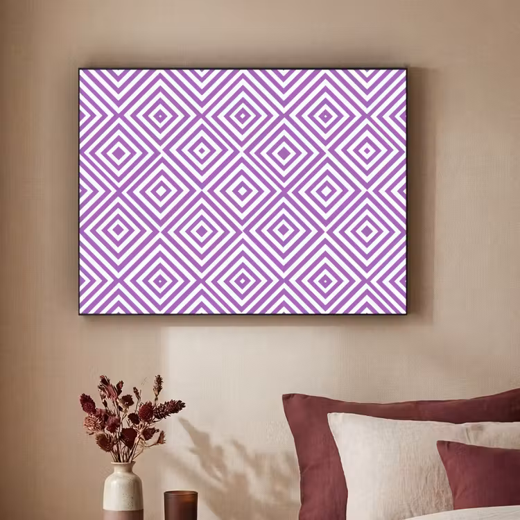 Art frame - Paars - Geometrisch - Ruiten - Concentrisch - Patroon — 3