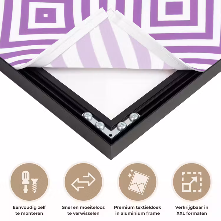 Art frame - Paars - Geometrisch - Ruiten - Concentrisch - Patroon — 4