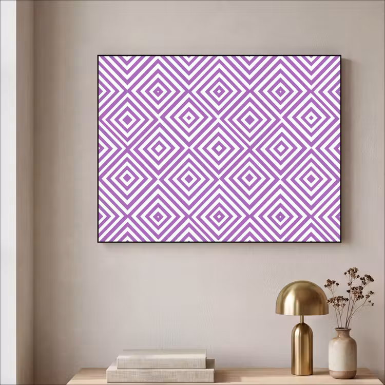 Art frame - Paars - Geometrisch - Ruiten - Concentrisch - Patroon — 5