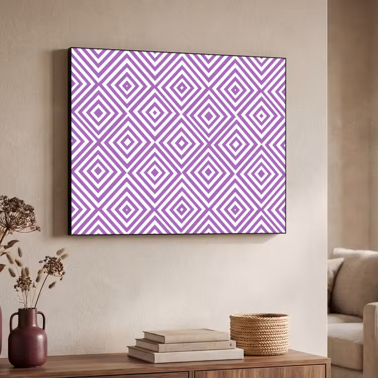 Art frame - Paars - Geometrisch - Ruiten - Concentrisch - Patroon — 7
