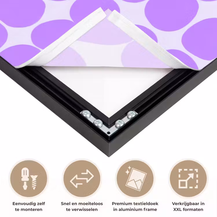 Art frame - Paars - Geometrisch - Stippen - Polka Dot - Patroon — 4