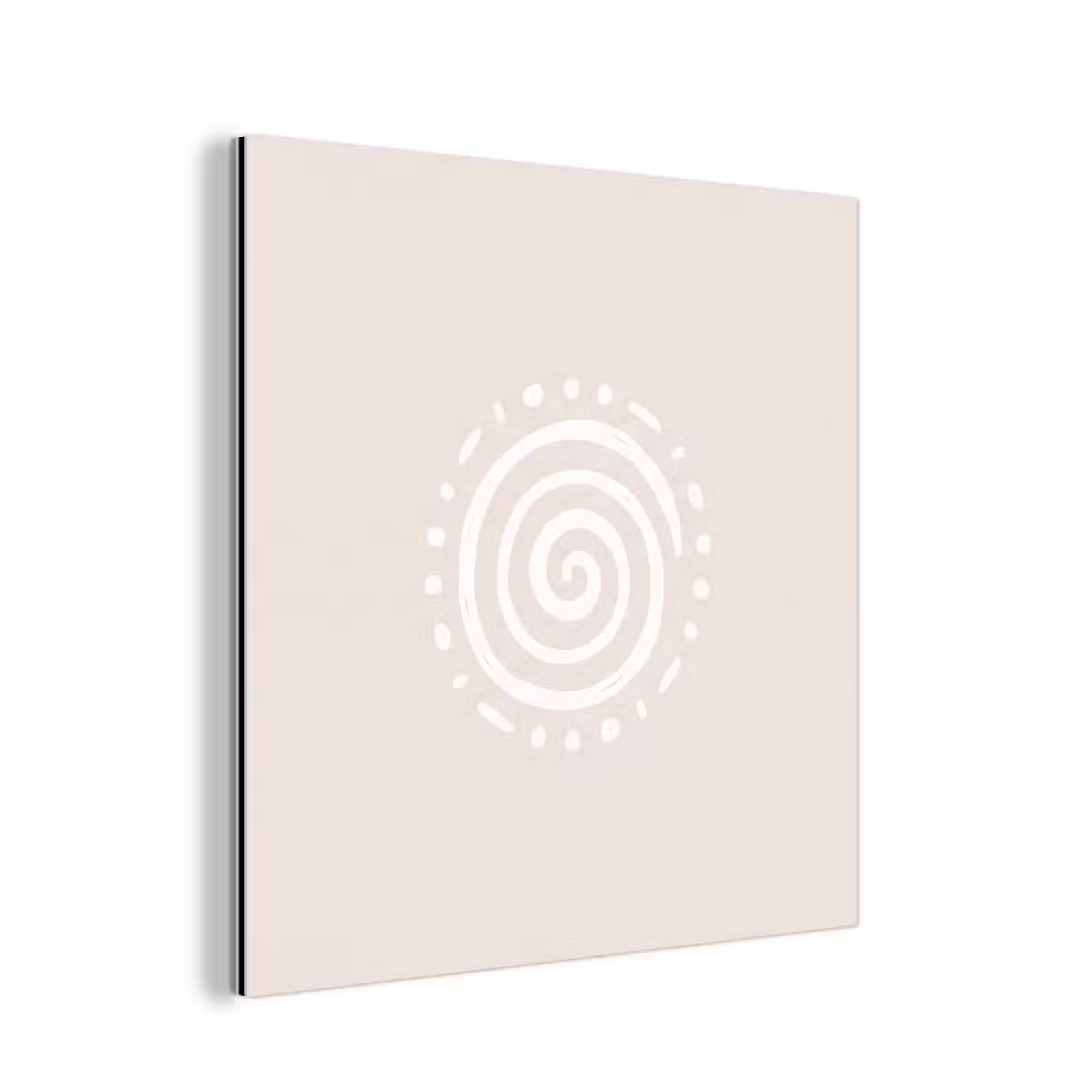 Aluminium schilderij - Symbool - Spiraal - Abstract - Minimalistisch - Beige — 1