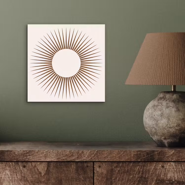 Aluminium schilderij - Abstract - Zon - Symbool - Modern - Beige — 3