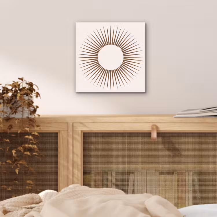 Aluminium schilderij - Abstract - Zon - Symbool - Modern - Beige — 4