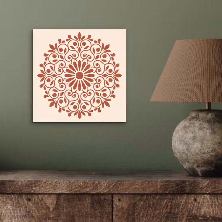 Aluminium schilderij - Decoratie - Cirkel - Symmetrisch - Modern - Roodbruin — 3