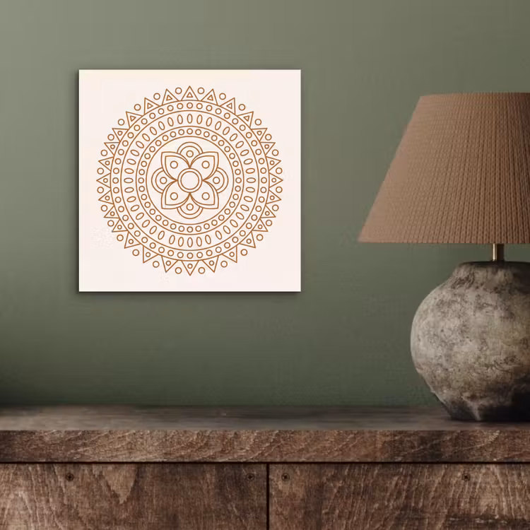 Aluminium schilderij - Mandala - Geometrisch - Abstract - Oosters - Bruin — 3