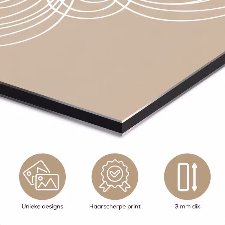 Aluminium schilderij - Patroon - Lijnen - Abstract - Minimalistisch - Beige — 7