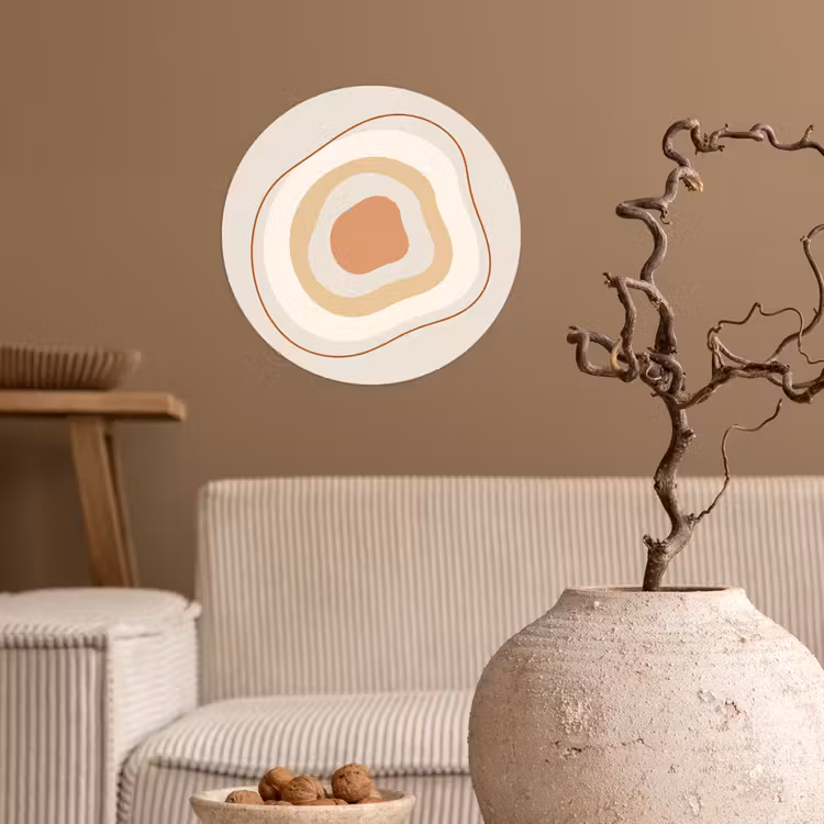 Behangcirkel - Abstract - Organisch - Modern - Beige - Kunst — 2