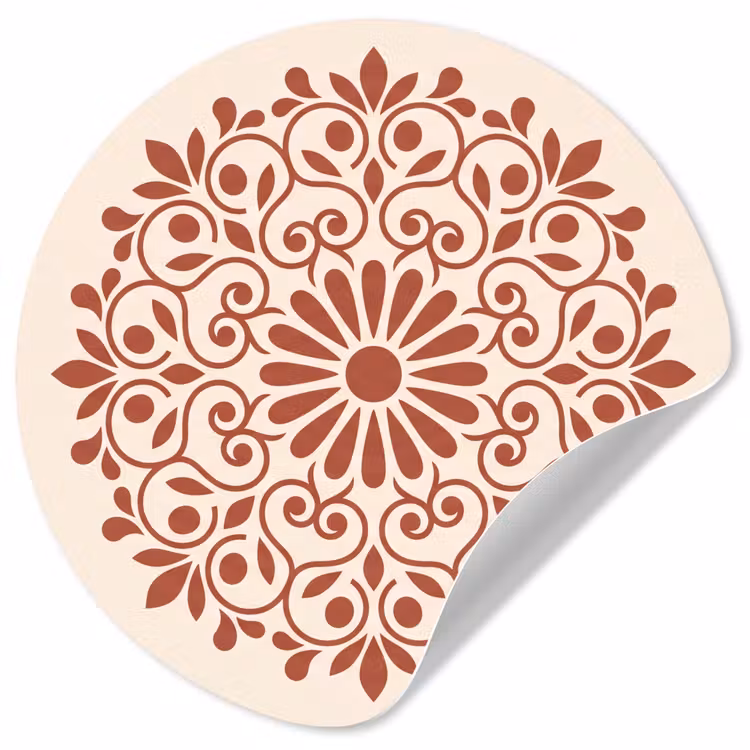 Behangcirkel - Decoratie - Cirkel - Symmetrisch - Modern - Roodbruin — 1