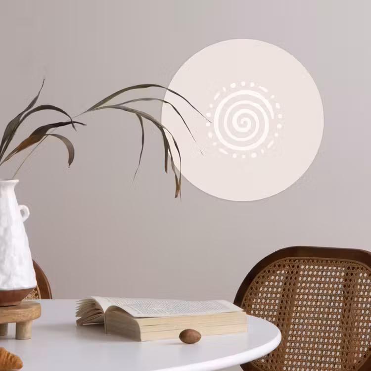 Behangcirkel - Symbool - Spiraal - Abstract - Minimalistisch - Beige — 4