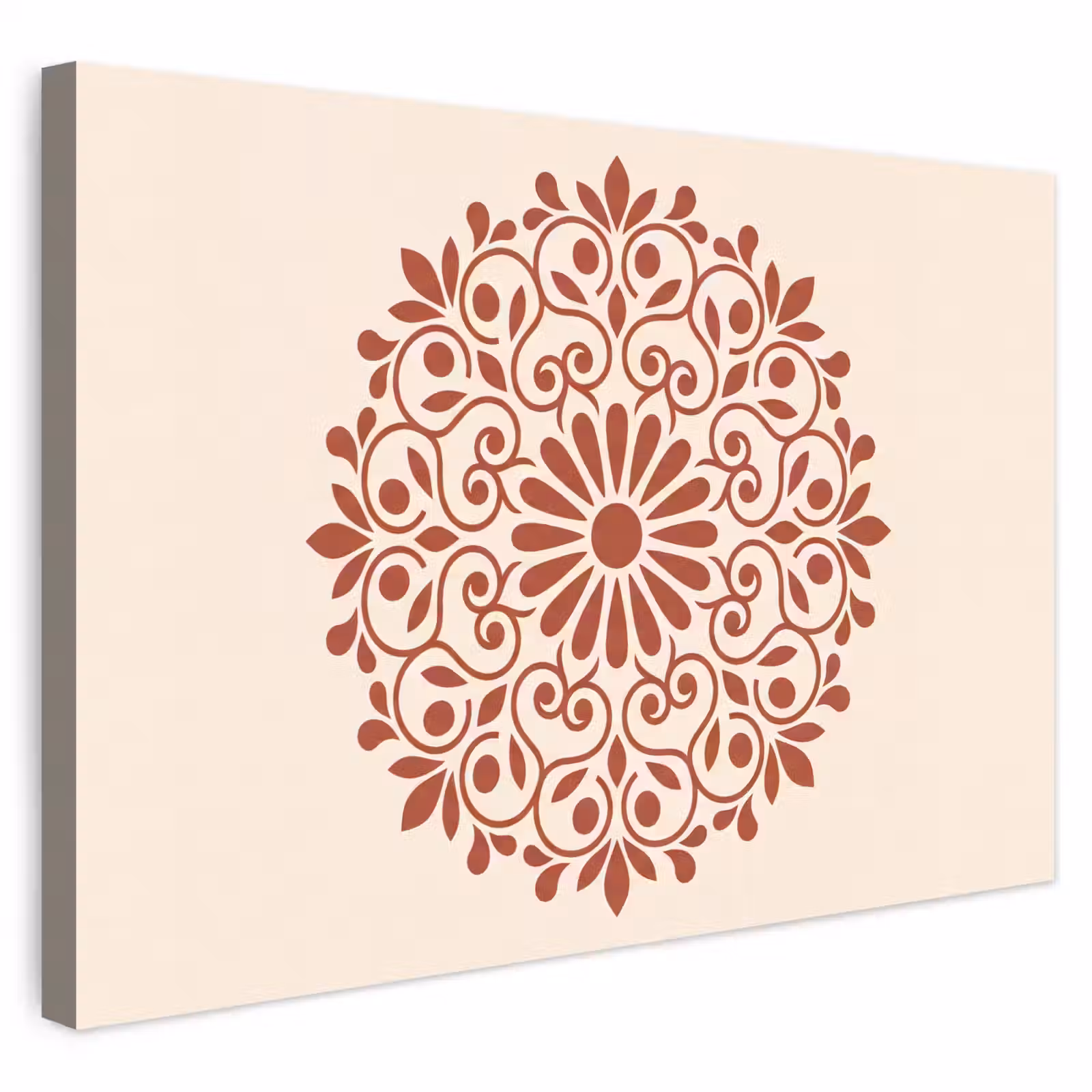 Buiten canvas - Decoratie - Cirkel - Symmetrisch - Modern - Roodbruin — 1