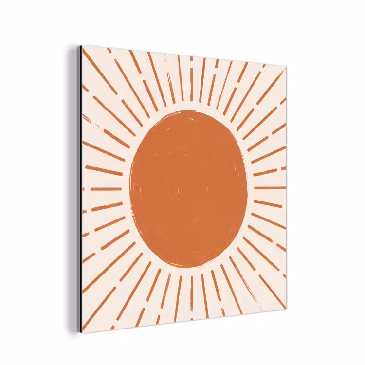 Aluminium schilderij - Zon - Stralen - Abstract - Terracotta - Modern — 1