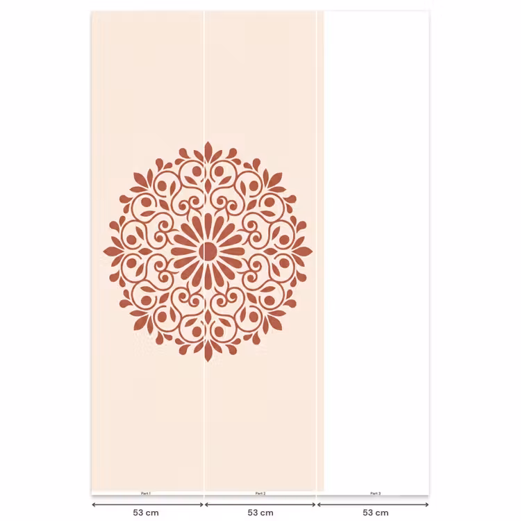 Behang - Decoratie - Cirkel - Symmetrisch - Modern - Roodbruin — 6