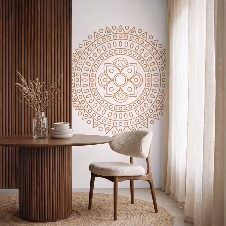 Behang - Mandala - Geometrisch - Abstract - Oosters - Bruin — 4
