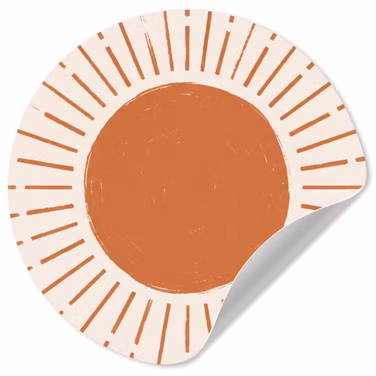 Behangcirkel - Zon - Stralen - Abstract - Terracotta - Modern — 1