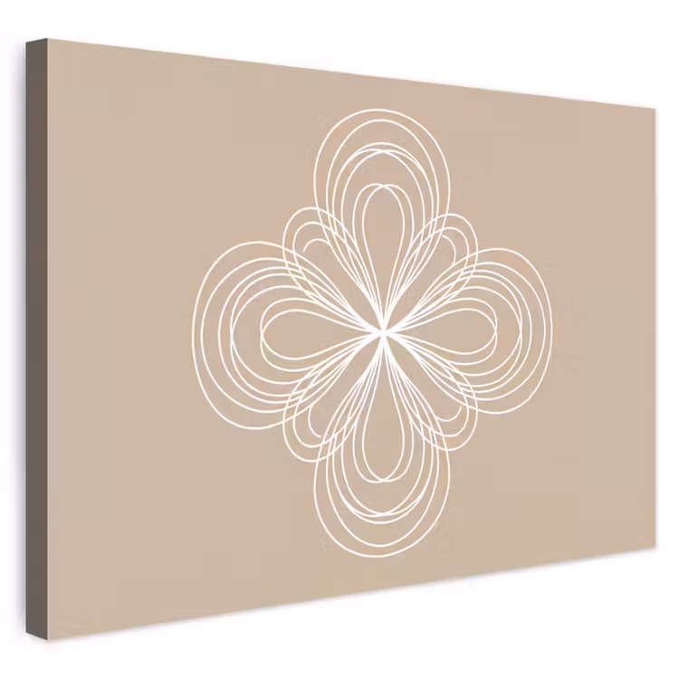 Buiten canvas - Patroon - Lijnen - Abstract - Minimalistisch - Beige — 1