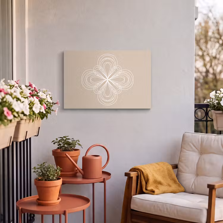 Buiten canvas - Patroon - Lijnen - Abstract - Minimalistisch - Beige — 3