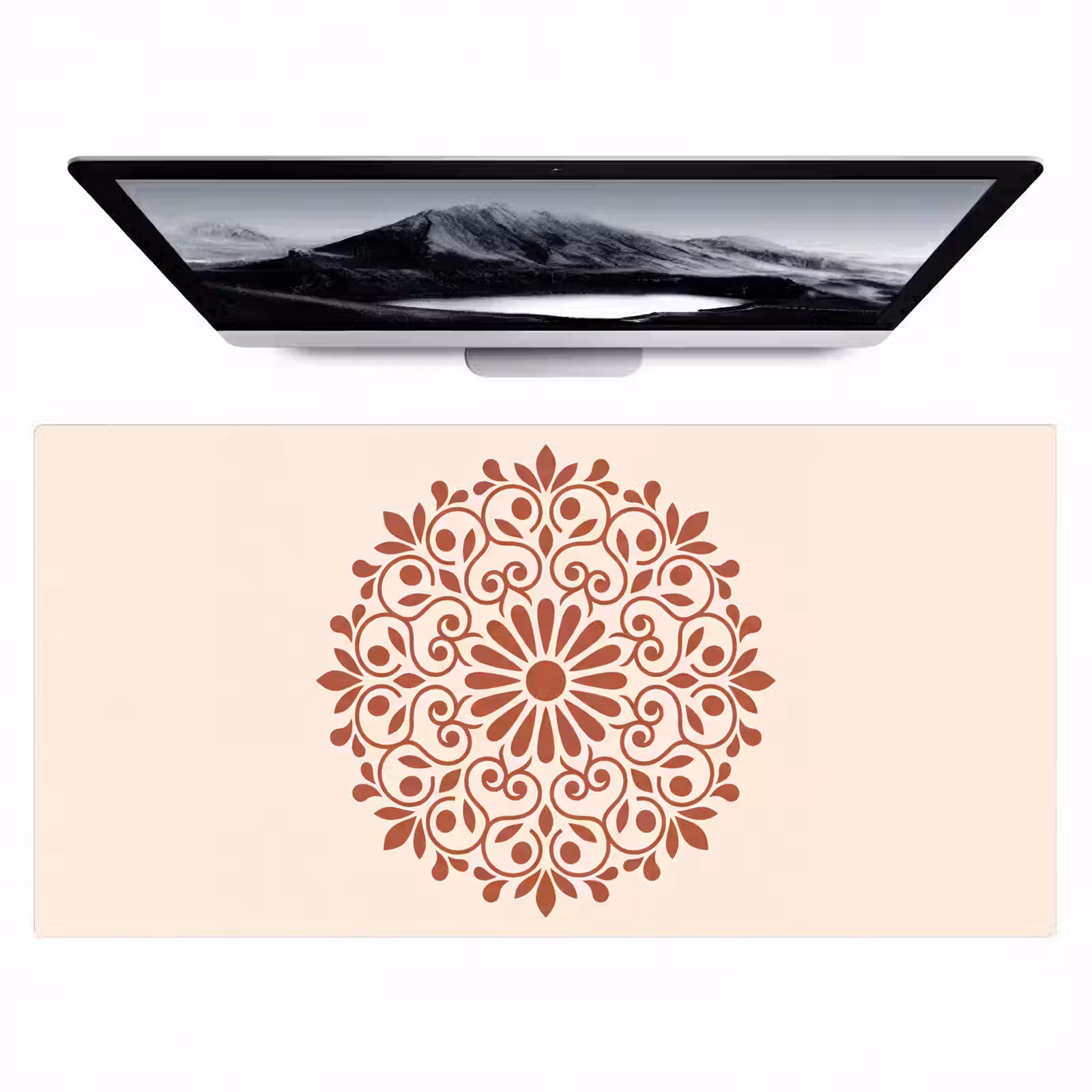 Bureau onderlegger - Decoratie - Cirkel - Symmetrisch - Modern - Roodbruin — 1