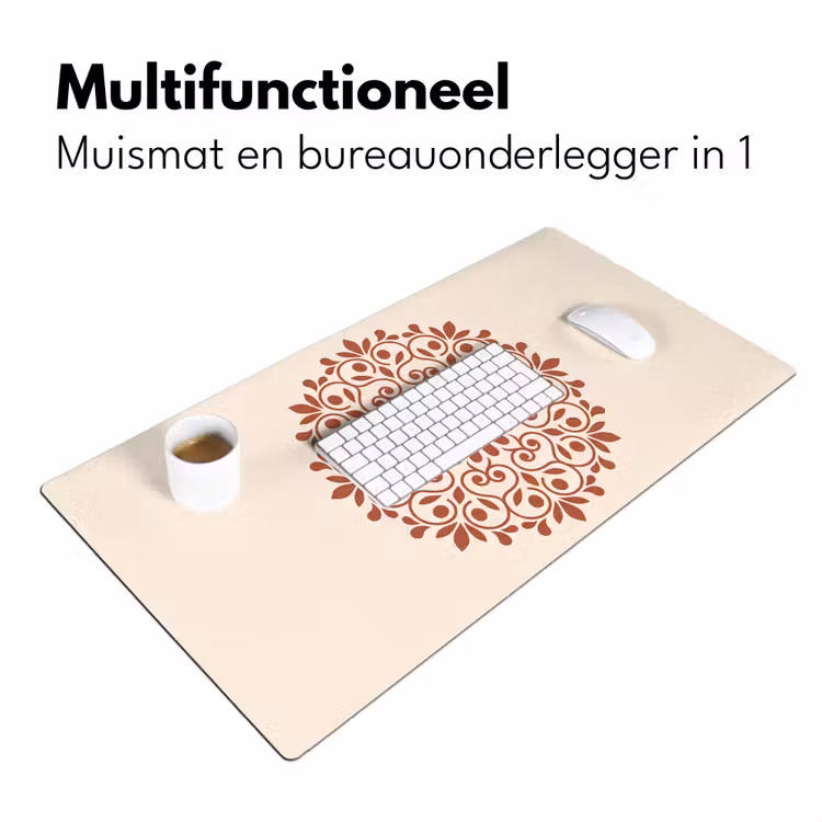 Bureau onderlegger - Decoratie - Cirkel - Symmetrisch - Modern - Roodbruin — 7