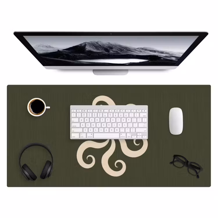 Bureau onderlegger - Patroon - Spiraal - Abstract - Modern - Groen — 4