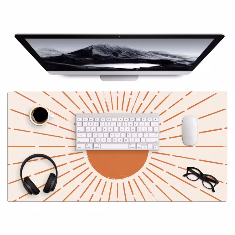 Bureau onderlegger - Zon - Stralen - Abstract - Terracotta - Modern — 4