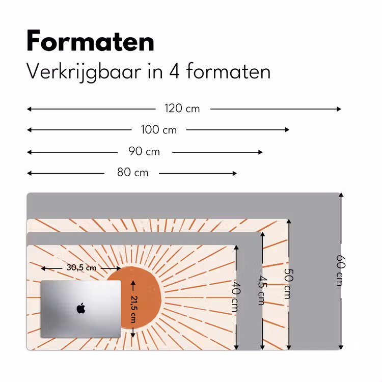 Bureau onderlegger - Zon - Stralen - Abstract - Terracotta - Modern — 8