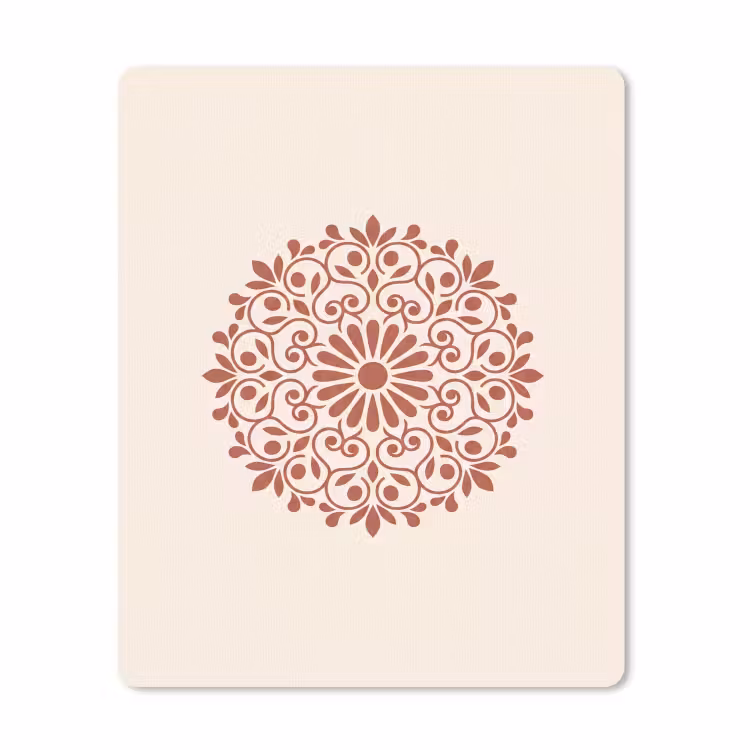 Muismat - Decoratie - Cirkel - Symmetrisch - Modern - Roodbruin — 1