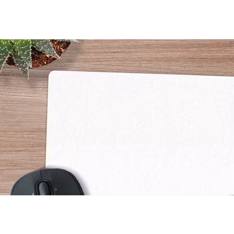Muismat - Krans - Bladeren - Natuur - Minimalistisch - Grijs — 5