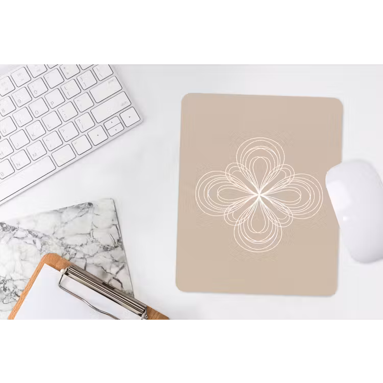 Muismat - Patroon - Lijnen - Abstract - Minimalistisch - Beige — 4