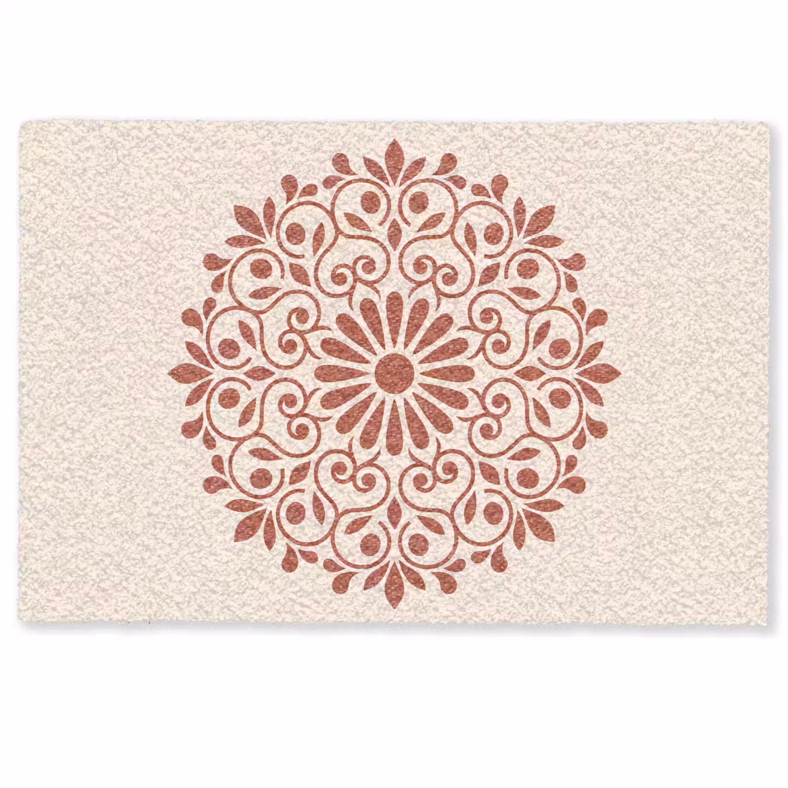 Deurmat - Decoratie - Cirkel - Symmetrisch - Modern - Roodbruin — 1