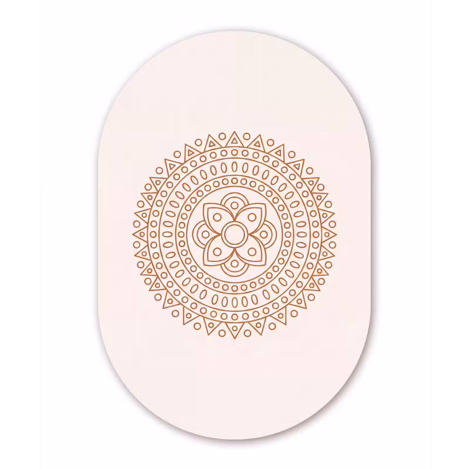 Muurovaal glas - Mandala - Geometrisch - Abstract - Oosters - Bruin — 1