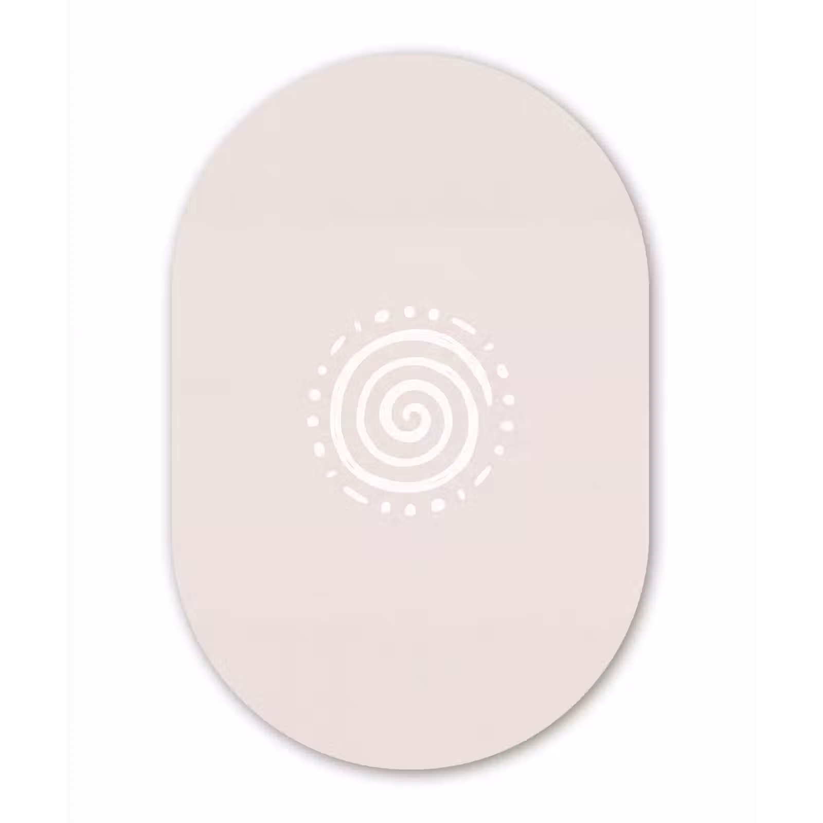 Muurovaal glas - Symbool - Spiraal - Abstract - Minimalistisch - Beige — 1