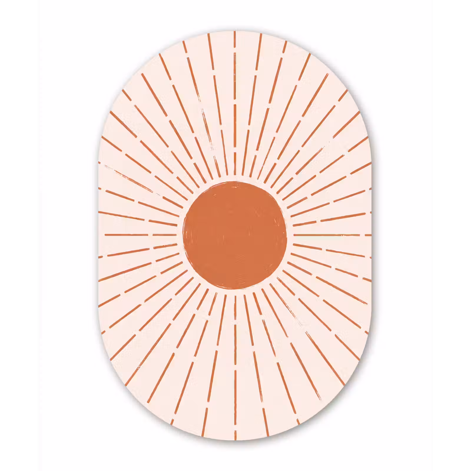 Muurovaal glas - Zon - Stralen - Abstract - Terracotta - Modern — 1